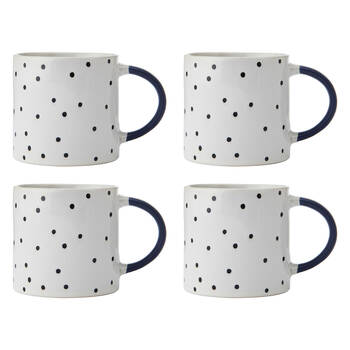 4PK Mikasa Stoneware Coffee Mug Drinkware 390ml -  Spot Pink