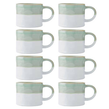 8PK Mikasa 350ml Ombre Coffee Mug Cup Stoneware Blue/White