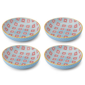 4PK Mikasa Mosaic Ceramic Bowl Round Dinnerware 21cm Blue