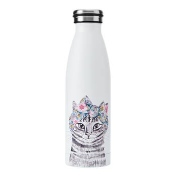 Mikasa x Tipperley Hill Cat Themed Sleeved Insulated Water Bottle 500mL