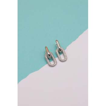 D'oro Faith Earrings Rhodium Filled Fashion Jewellery