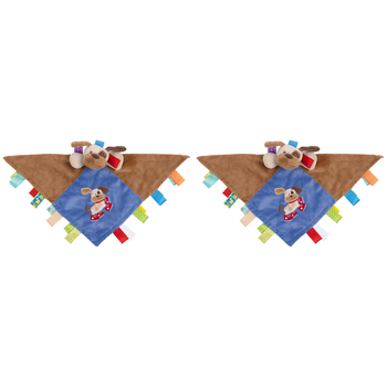 2PK Mary Meyer Taggies Buddy Dog Character Blanket 33x33cm Baby 0+