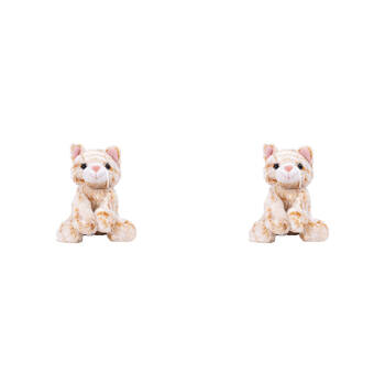2PK Mary Meyer Catsy Kitty Ginger Cat Plush Toy 10x15cm - Orange