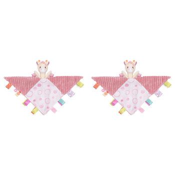 2PK Mary Meyer Taggies Giraffe Character Blanket 33x33cm Kids 0+ Pink