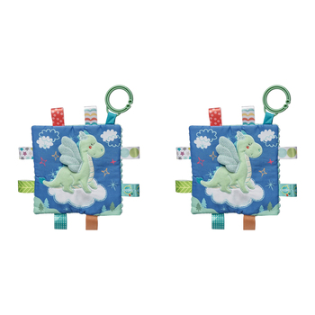 2PK Mary Meyer Taggies Drax Dragon Crinkle Me Activity Toy 16.5cm Kids 0+ Blue