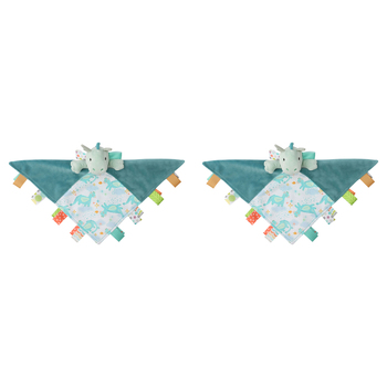 2PK Mary Meyer Taggies Drax Dragon Character Blanket 33x33cm Kids 0+ Blue