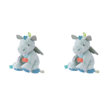 2PK Mary Meyer Taggies Drax Dragon 30cm Soft Plush Toy Kids 0+ Blue