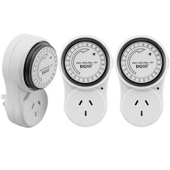 3PK 24HR Analogue Mains  Timer 24Hrs 240V