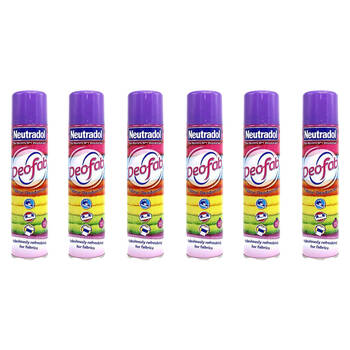 6PK Neutradol Aerosol Fabric Deodoriser Odour Eliminator 300ml - Deofab