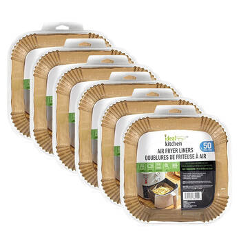 6x 50pc Ideal Kitchen Paper Air Fryer Square Disposable Liner