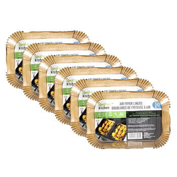 6x 50pc Ideal Kitchen Air Fryer Paper Disposable Rectangle Liner Sheet 22x14cm