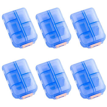 6PK Wish Supplement Pill Container Box w/ Display 10 Compartments Assorted
