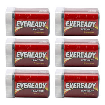 6PK Eveready 6V Latern Zinc-Carbon Powered Battery For Most Devices