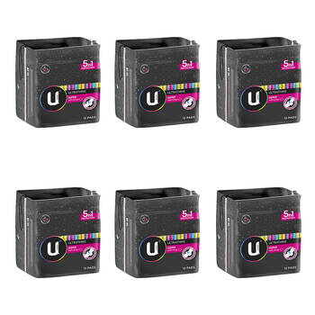6x 12pc U by Kotex Women Super Absorbent Winged Pads Sanitary Napkin Ultra Thin