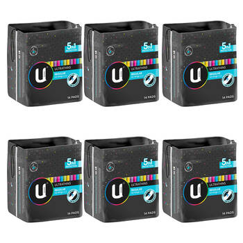6x 14pc U by Kotex Women Regular Winged Pads Sanitary Napkin Ultra Thin