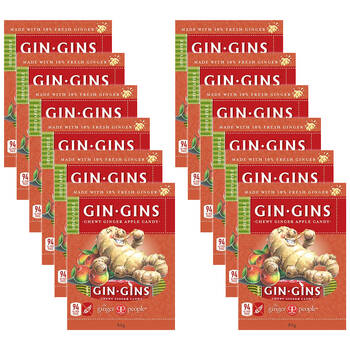 12PK The Ginger People Gin Gins Spicy Ginger-Apple Flavoured Candy Lollies 84g