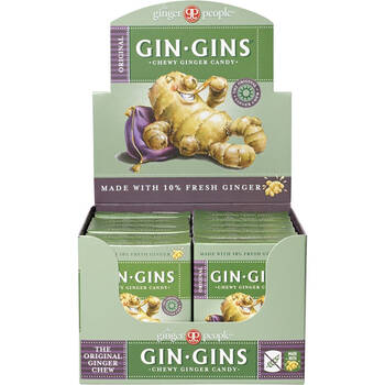 12PK The Ginger People Gin Gins Original Chewy Candy Travel Pack Lollies 42g