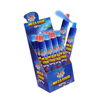 12PK TNT Mega Super Sour Liquid Candy Tongue Spray Lollies 110ml Assorted