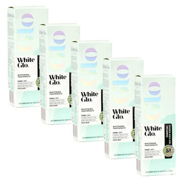5PK White Glo Powerful Charcoal 5x Whitening Dental Care Toothpaste 115g