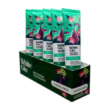 5PK White Glo Elderflower Flavoured Whitening Dental Care Toothpaste 70g