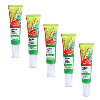 5PK White Glo Juicy Watermelon Flavoured Whitening Dental Care Toothpaste 70g