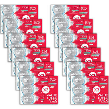 12x 3pc White Glo Advantage Total Care Dental Toothpaste Triple Pack 113g