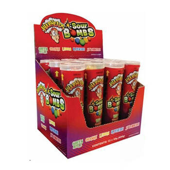 12PK Warheads Extreme Sour Bombs Hard Candies Lollies w/ Flip Top Tube 50g