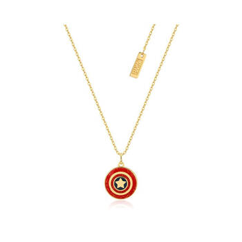 Couture Kingdom Sterling Silver Captain America Shield Necklace - Gold