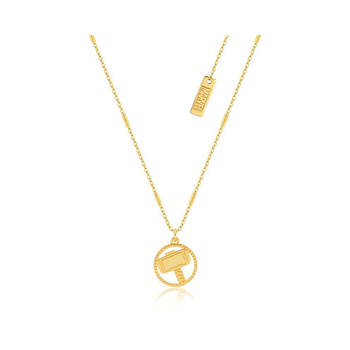 Couture Kingdom Sterling Silver Marvel Thor Hammer Necklace - Gold