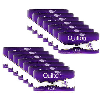 14x 2pc Quilton 180-Sheet Softness Tissue Roll 3-Ply White
