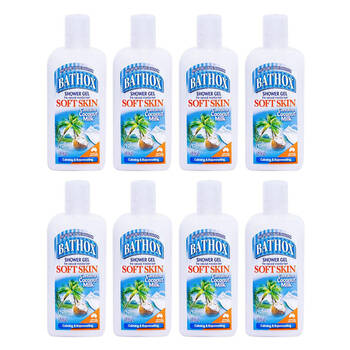 8PK Bathox Soft Skin Shower Gel Coconut Milk 500ml Care