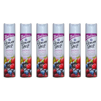 6PK Flower Shop Home/Room Air Freshener Mixed Berries Fragrance Spray 330ml