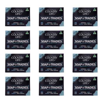 12PK Country Life Exfoliates & Odour Defense Tradies Daily Bar Soap 150g