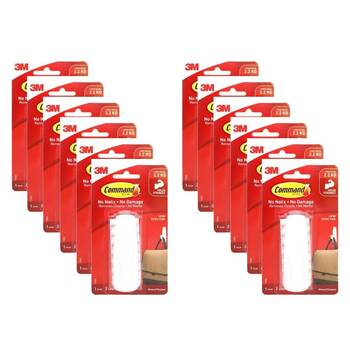 12PK 3M Command No Nail Large Hanging Utility Wall Hook Holds 2.2kg White