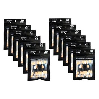 12x 20pc Bazic Beauty Double Tip Eyeshadow Wands Set Eye Makeup Applicator