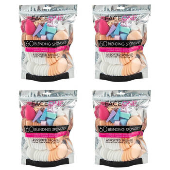 4x 60pc Faceone Beauty Blender Makeup Sponge Puff Foundation Applicator