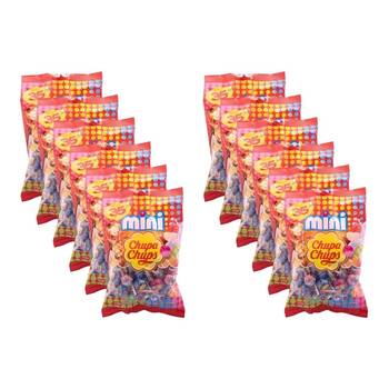 12x 35pc Chupa Chups Mini Fruity Lollipops Assorted 210g Sweet Confectionery