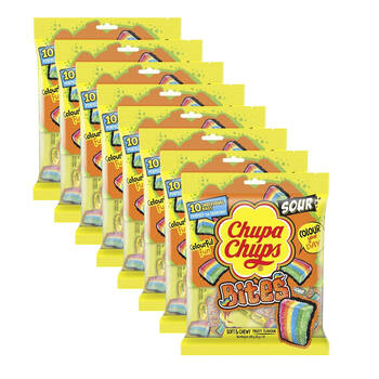 8x 10pc Chupa Chups Sour Bites Soft Chewy Gummy Lollies 200g Confectionery