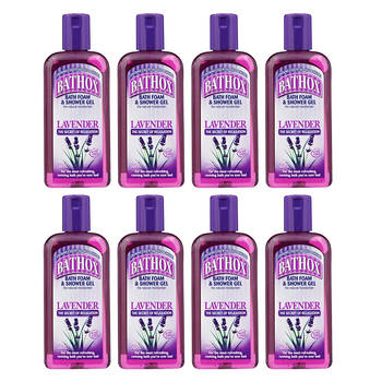 8PK Bathox Liquid Bath Foam Shower Gel Lavender 500ml Body Care