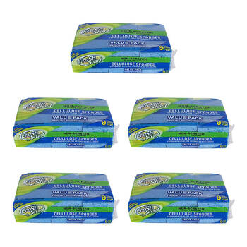 5x 9pc Fresh Start Non-Scratch Dishwashing Sponge Scour Pads Value Pack Blue