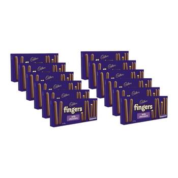 12PK Cadbury Fingers Biscuits Milk Chocolate 114g Sweet Crunchy Confectionery