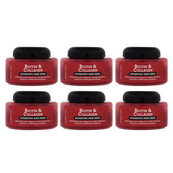 6PK Biotin & Collagen Moisturising Hydrating Mask Tub 220ml For All Hair Types