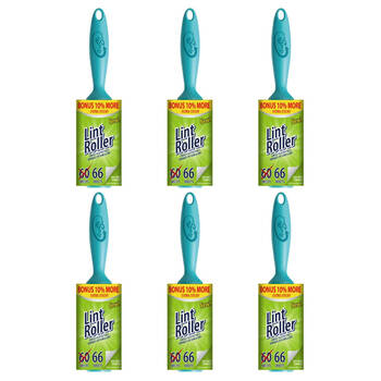 6PK Fresh Start 66-Sheet Lint Roller Pet Hair/Dirt Remover Extra Sticky