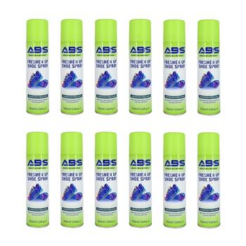 12PK ABS Freshen Up Shoe Spray Fresh Scent 150ml Odour Neutralising Mist 