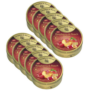 10PK Cavendish & Harvey Raspberry Peach 175g Candy Lollies Sweet Confectionery