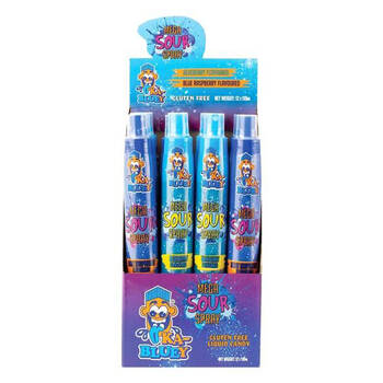 12PK Ka-Bluey Mega Sour Spray Liquid Candy in Blueberry/Rasp Flavour 110ml Asst