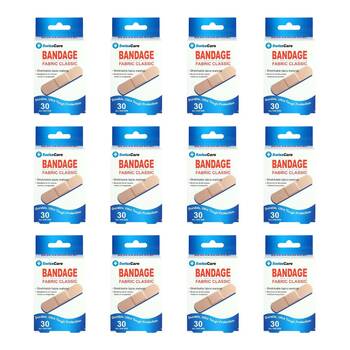 12x 30pc Swisscare Fabric Classic Bandaid Adhesive Bandages Breathable