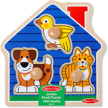 Melissa & Doug House Pets Knob Puzzle 3pc Kids/Childrens Toy 12m+
