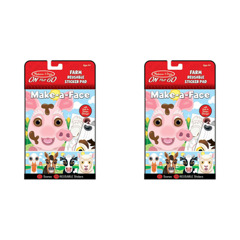 2PK Melissa & Doug On The Go Reusable Stickers Farm Kids/Childrens Toy 4y+