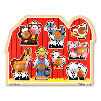 8pc Melissa & Doug Large Farm Jumbo Knob Wood Puzzle 37x29cm Kids Toy 12m+